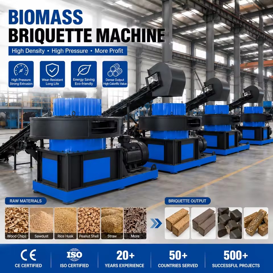 Biomass Briquette Machine High Pressure Dense Output Energy Saving Wear Resistant Industrial Processing Equipment