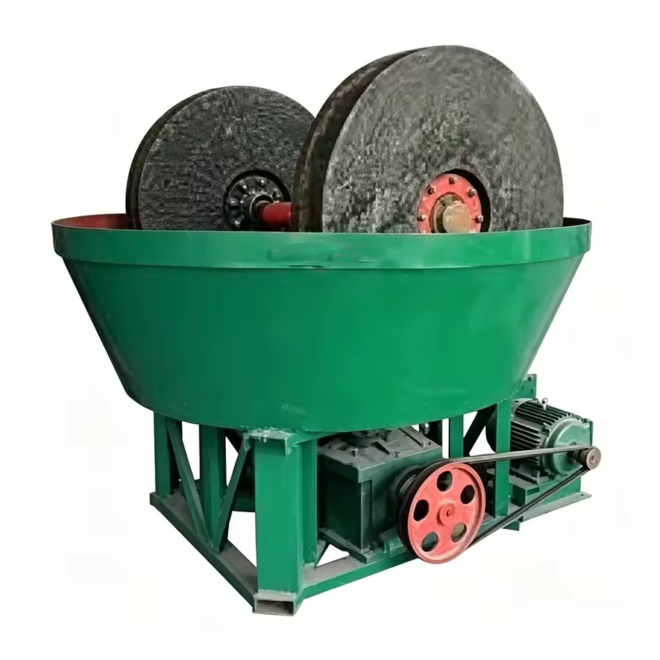 Wet Pan Gold Mill Double Roller Gold Grinding Mill for Gold Silver Ore Processing