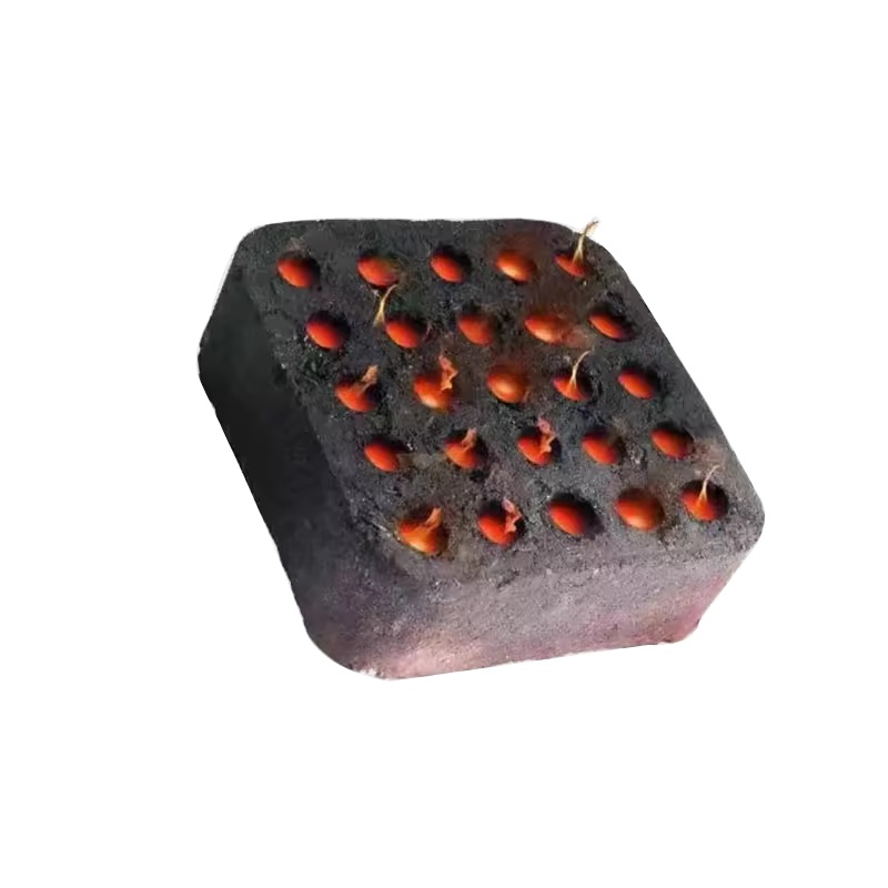 120mm Square Bamboo Charcoal Block Holey Charcoal Briquette Natural Air Purification Absorber