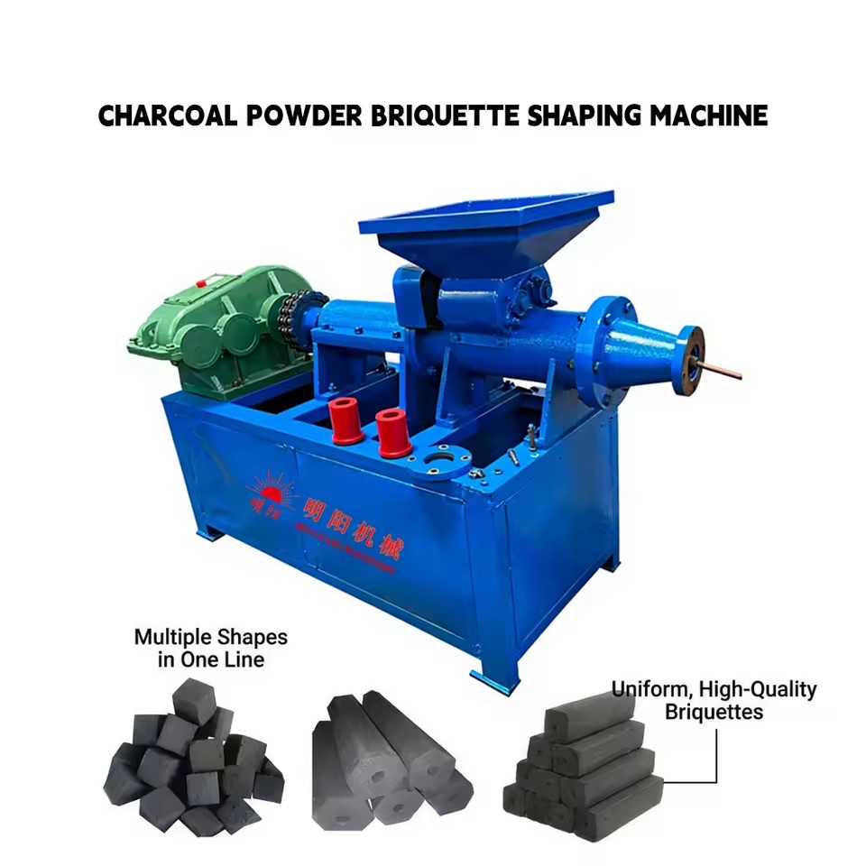 Mingyang High Capacity 500-800kg/h BBQ Charcoal Briquette Machine 25mm Cube Shisha Extruder 380V Energy Saving Coal Machine