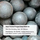 Mine Beneficiation Forged Steel Grinding Ball Fit for Horizontal Ball Mill Equipment