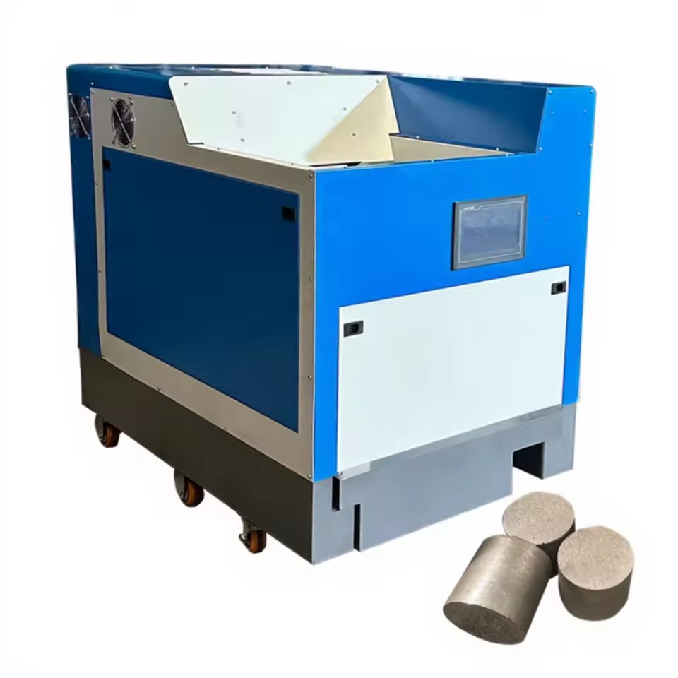 Small Hydraulic Metal Steel Iron Copper Chips Briquetting Cake Machine for CNC Machined Scrap Metal Shavings