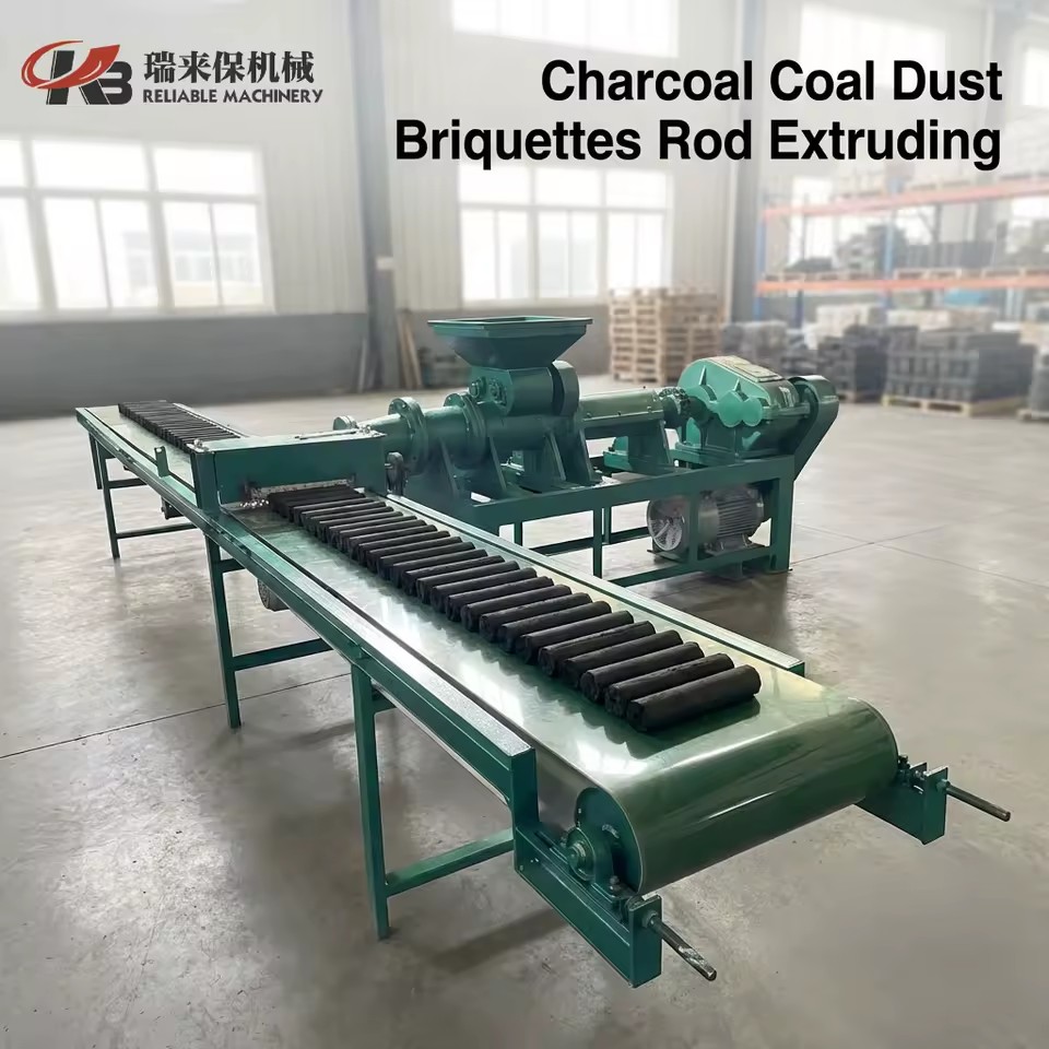 Waste Wood Briquettes Extruder Machine Hydraulic AC Motor Engine High Density Shaping Making Plant 500-1000kg/h
