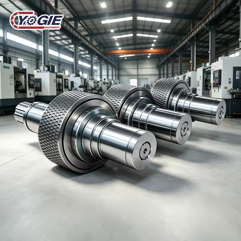 Yogie Custom Non-standard Casting Iron Roller Shell with Shaft for Mineral Powder Briquette Press Making Machine High Capacity