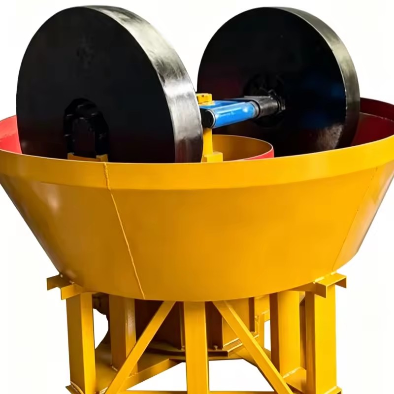 Gold Wet Pan Mill Model 1200 Thickened Alloy Rollers Long Service Life for Continuous 24h Mining Work