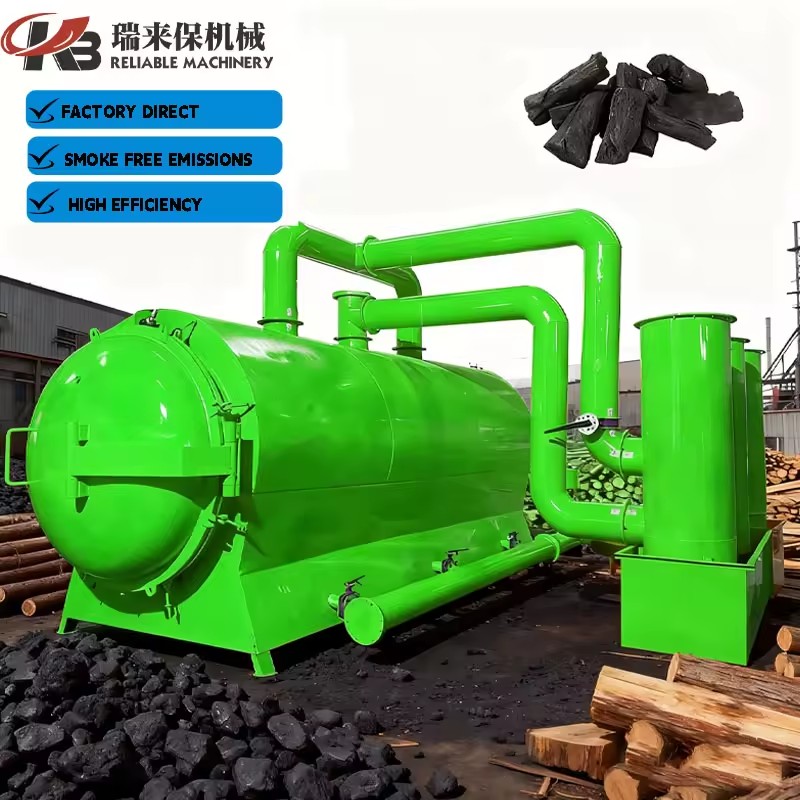 Charcoal Making Machine Manufacturer Carbon Steel Stainless Steel Carbonization Furnace Motor Bearing 1T-5T Capacity Energy
