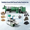 Smokeless Coconut Shell Charcoal Turnkey Production Line Rotary Agricultural Biomass Materials Wood Carbonization Furnace