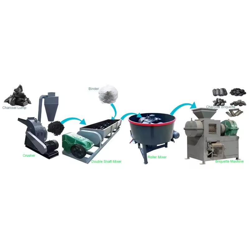 CE ISO9001 Certified Bbq Coal Charcoal Briquettes Making Machine Production Line