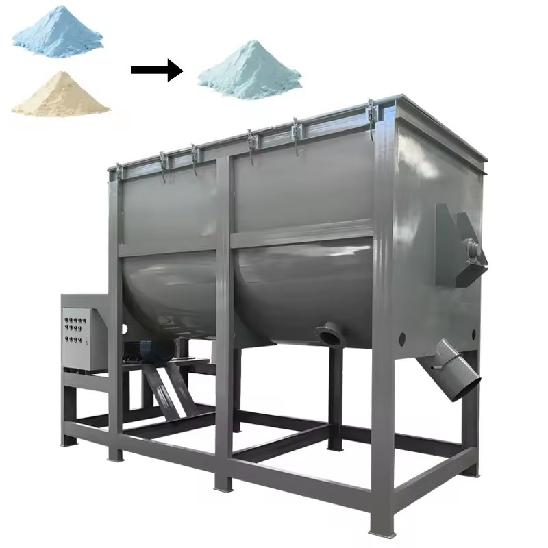 500kg Dry Mortar Concrete Briquette Powder Mixing Machine with Heat Horizontal Ribbon Mixer Mushroom Substrate Mixing Machine