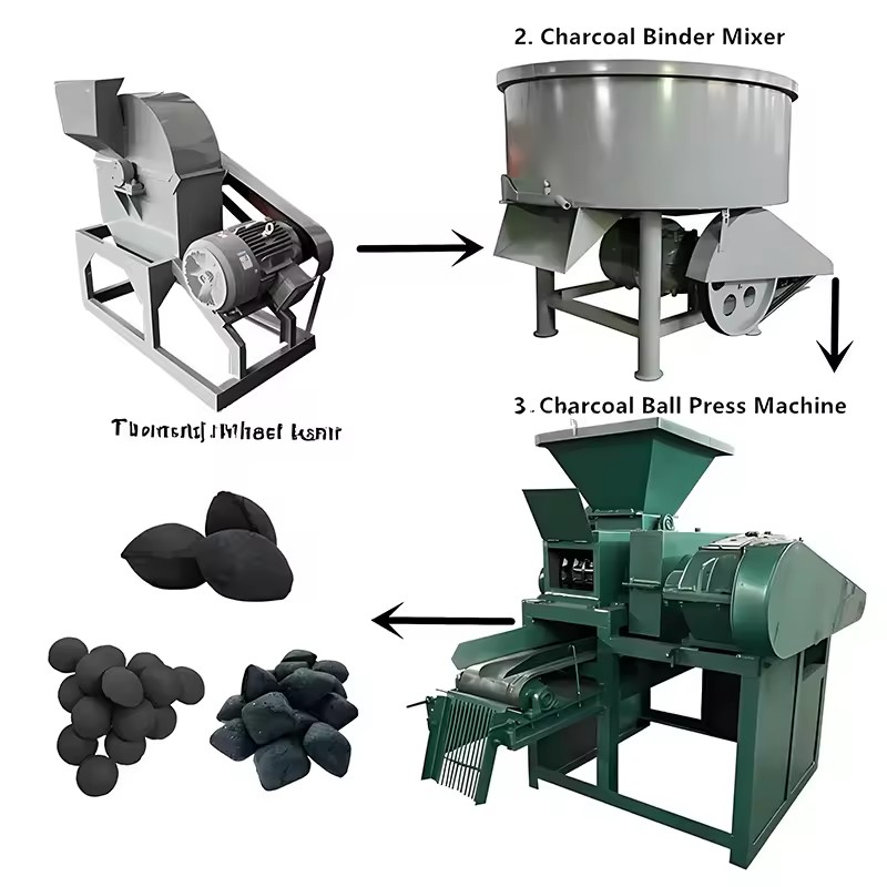 Small Scale Charcoal Oval Pillow Ball Round Egg Shape Gypsum Bbq Coal Carbon Powder Briquette Press Making Machine Price