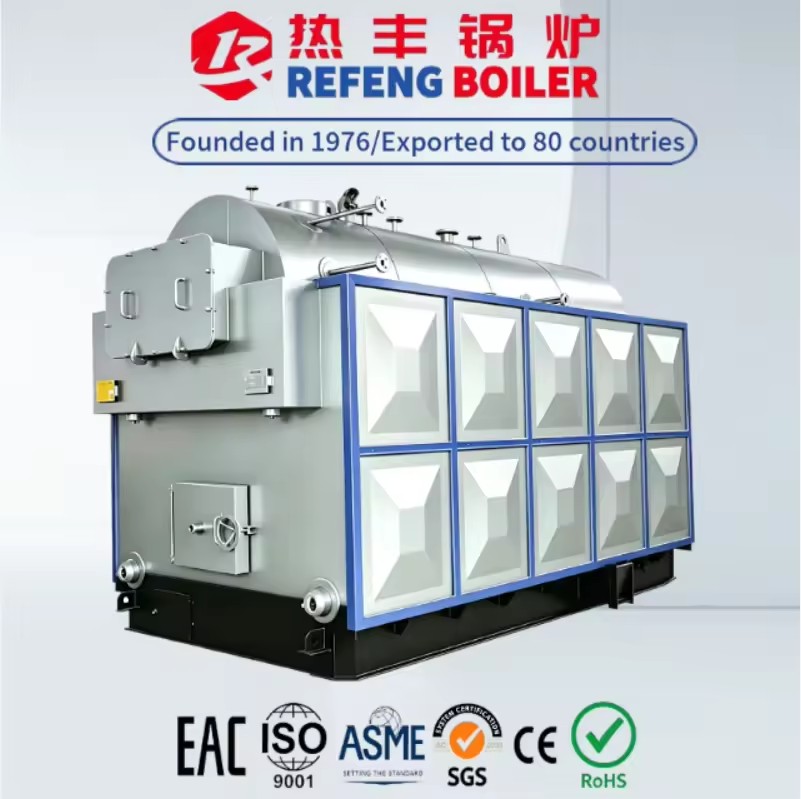 Wood Steam Boiler DZH 0.5 Ton Heavy Duty Horizontal Hand Fired Sustainable Energy Machine 1.25Mpa Max Rated Pressure