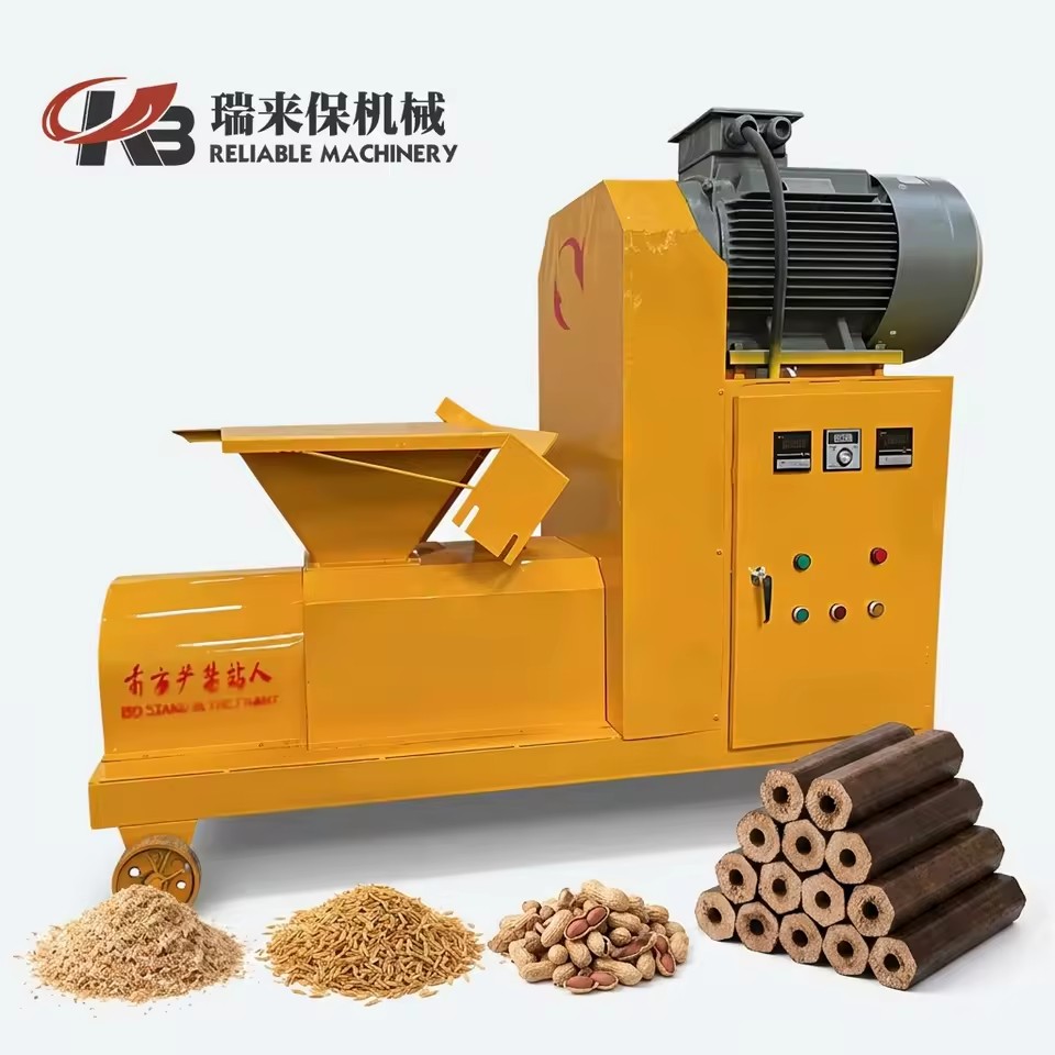 Rice Husk Wood Charcoal Sawdust Briquette Extruder Press Making Machine for Barbeque
