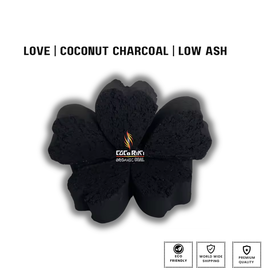High Quality Coco Riki Indonesian Black Charcoal Briquette Machine-Made Coconut Shell Hookah Pen Smoking 2 Hours Burning Time