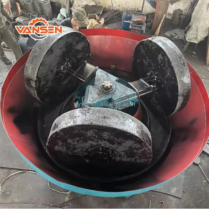 Wet Pan Mill Mercury Gold Grinding Machine 1200 for Small Gold Mine Processing Equipment