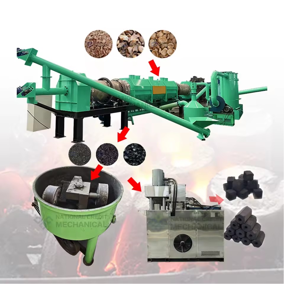 Automatic Industrial Hookah Shisha Charcoal Production Line BBQ Charcoal Making Machine for Fuel