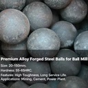 Mine Use Forged Steel Ball Suitable for Sag Mill Secondary Grinding