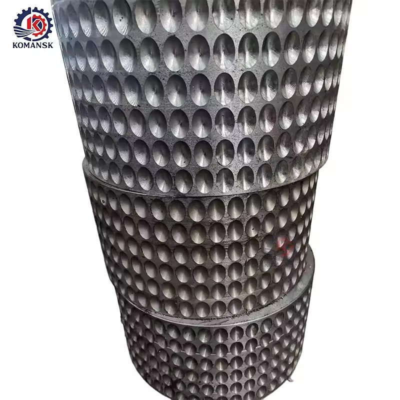 9Cr3Mo Forged Roller Shell with Open Corrugation for Ball Press | CNC Machined Dimpled Roller Sleeve for Briquette MachineCustom