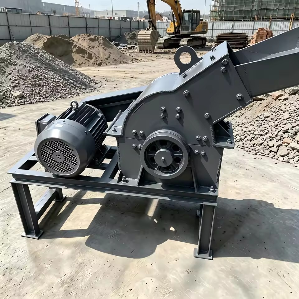 High Efficiency Portable Mini Hammer Mill Crusher Mining Small Stone 0.5t/h Capacity Bearing Engine Equipped AC Motor Powered