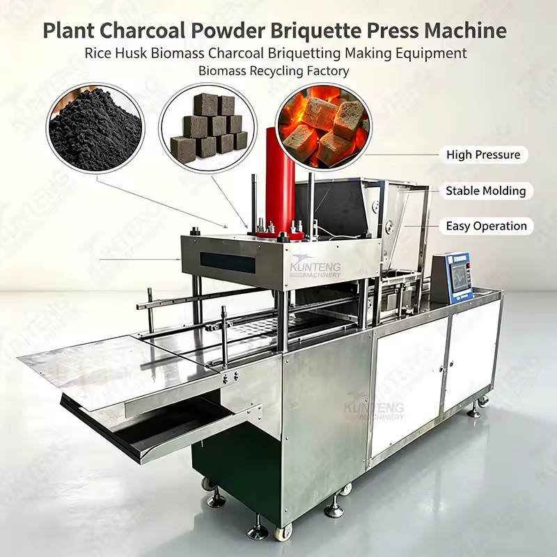 Charcoal Powder Briquette Press Machine Rice Husk Biomass Charcoal Briquetting Making Equipment for Biomass Recycling Factory
