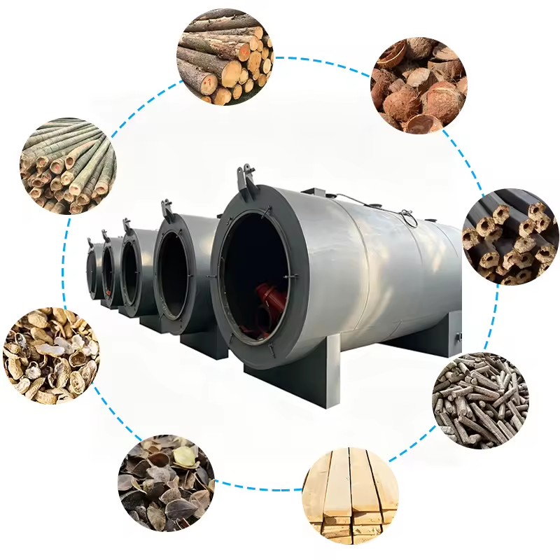 Barbecue Charcoal Making Machine Wood Charcoal Production Equipment Sawdust Charcoal Briquettes Horizontal Carbonization Furnace