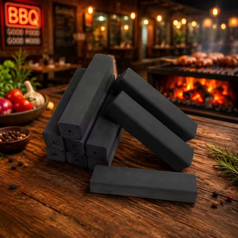 Charcoal Factory Sustainable Bamboo Sawdust Long Burning Odorless Smokeless Briquette BBQ Charcoal 100% Charcoal