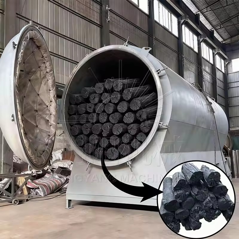 Eco-Friendly Horizontal Carbonizer Furnace Smokeless Charcoal Making Stove for Hardwood Log and Biomass Briquette