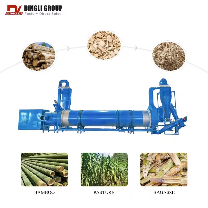 Sawdust Drying Machine for Wood Chips Straw Biomass Material Moisture Reduction