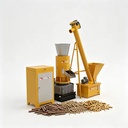 High Capacity 250-350kg/h Biomass Wood Pellet Mill Flat Die 22Kw Motor Briquette Granulator Machine
