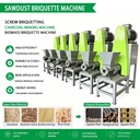 Biomass Wood Sawdust Bbq Coal Carbon Powder Screw Extruder Olive Wastes Salt Gypsum Bricket Making Machine at a Low Price