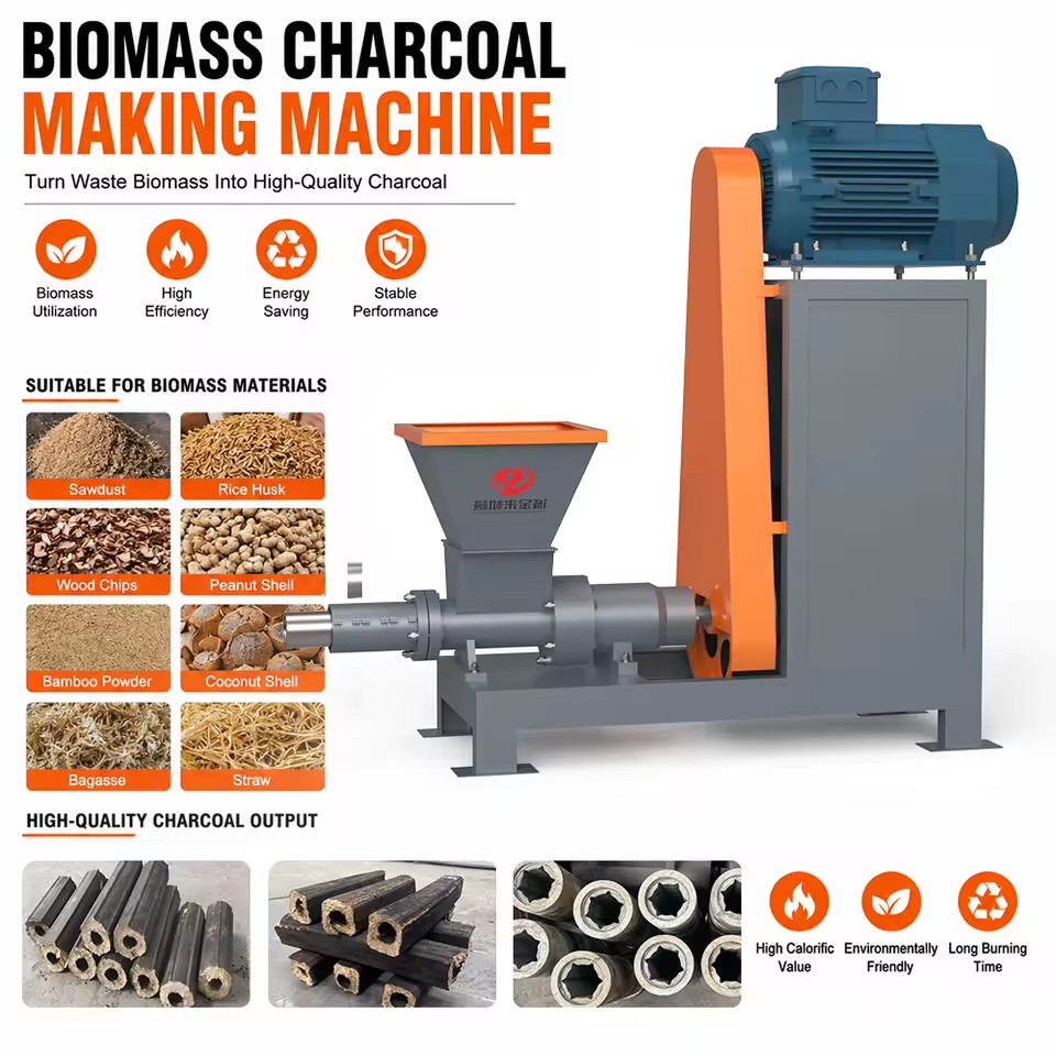 High Efficiency Engine-Powered Charcoal Making Machine for Wood Sawdust Biomass Carbonization Production Line Continuous Output