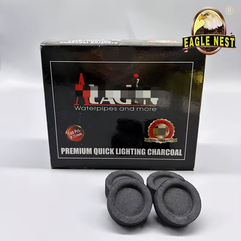 35MM Premium Machine-Made Hookah Shisha Charcoal Briquette Fast Light Quick Lite for Hookah Smoking or BBQ Grilling