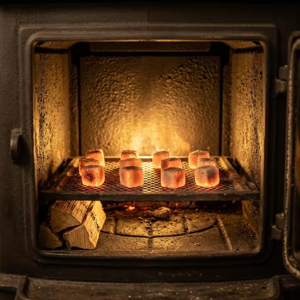 High-grade coconut shell charcoal, formed into activated carbon briquettes, serves as the base for Indonesian shisha.