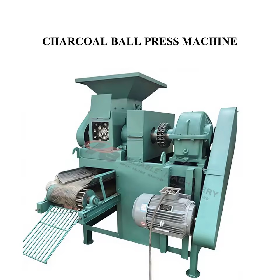Heavy Duty Charcoal Briquette Press Machine With Durable Mold Rollers for Uniform Oval Round Coal Balls Production