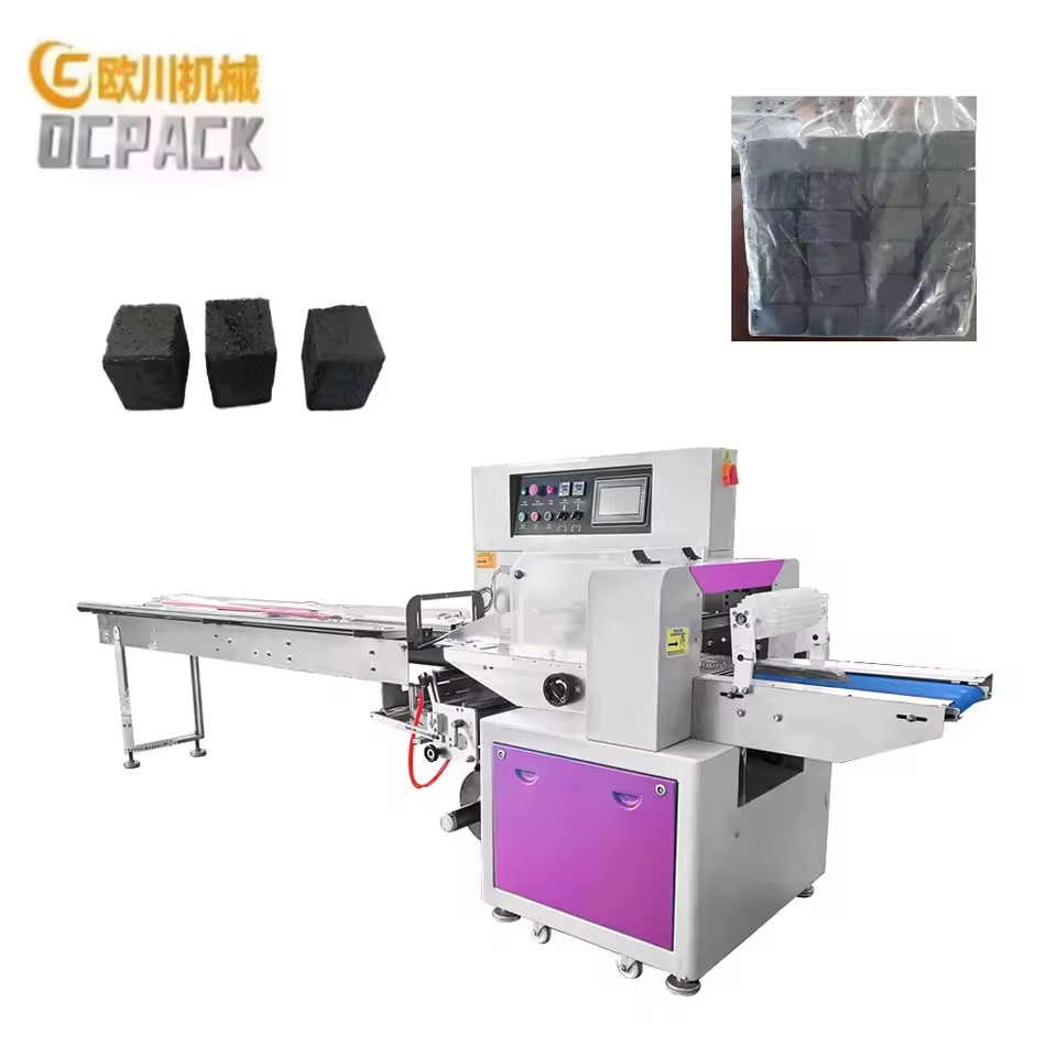 Shisha Charcoal Pillow Packing Machine, Automatic BBQ Coal Bagging Equipment for Hookah Charcoal Briquettes, Back Seal Packer CE