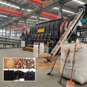 Horizontal Charcoal Carbonization Retort Kiln Airflow Biomass Pyrolysis Plant Wood Chips Biochar Making Machine
