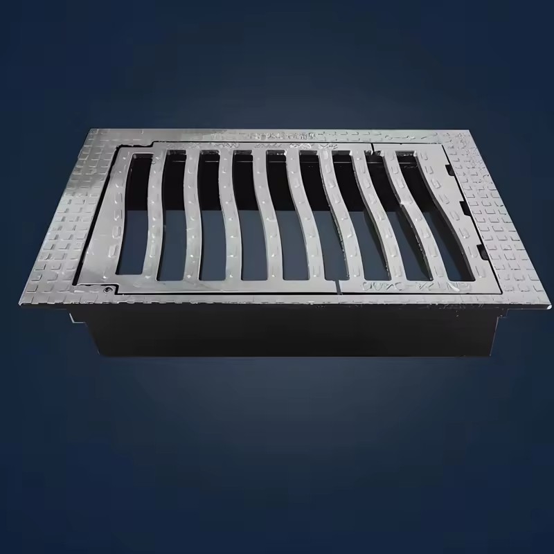 Customizable Black Ductile Iron Roadway Drainage Grates Black Bitume/Epoxy Surface Treatment EN124 C250 Standard Engineer Grade