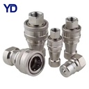 ISO-B Interchange Hydraulic Fitting Coupler 1/2" 304/316 Stainless Steel Open and Close Quick Disconnect Coupling