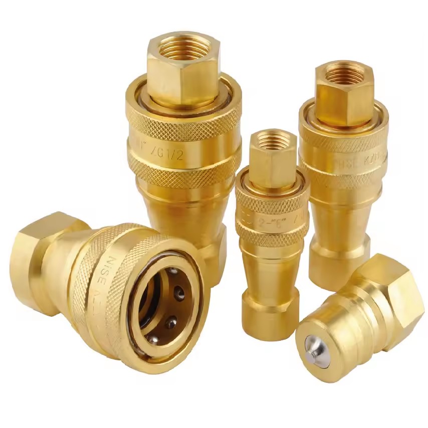 KZD ISO7241-B Hydraulic Quick Release Coupler NPT Thread Coupler Brass Quick Coupling