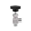 Adjustable Right Angle 1/4\" Panel Mounted Manual Shut Crane Needle Valve with BSP NPT Male Female Threads Flow Control