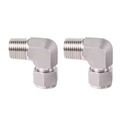 Stainless Steel Double Ferrule Instrumentation Tube Fitting 3/4" Tube OD X 3/4" NPT Male 90 Degree Elbow Adapter Male 90° Elbow