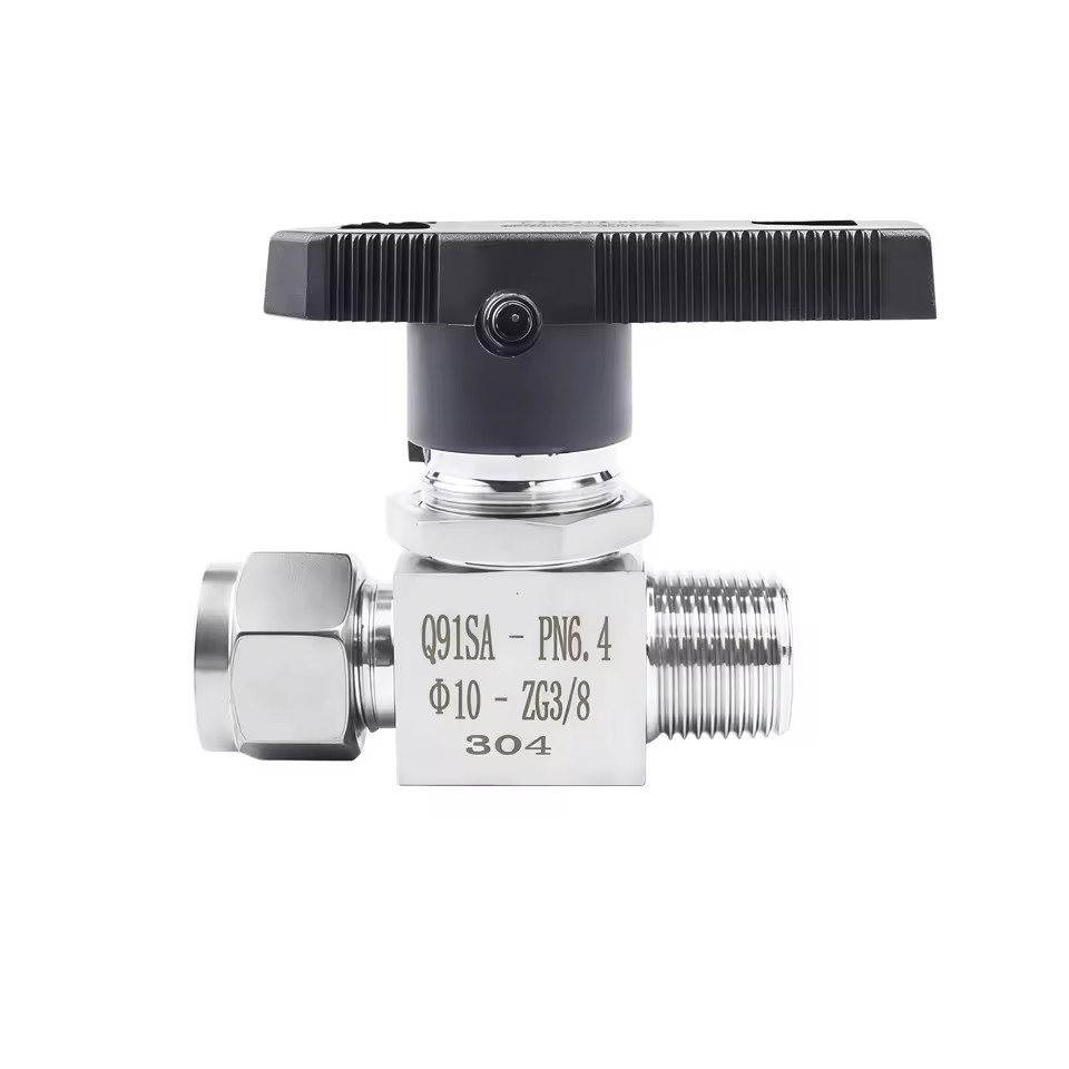 304/316 Stainless Steel 1/4 Inch NPT BSPT Male Threaded End Mini Ball Valve 6/8/10mm OD Tube Ferrule Straight-Through Ball Valve