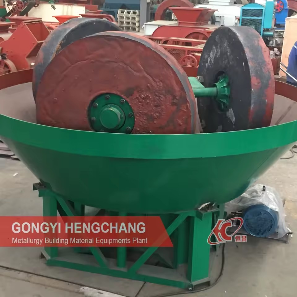 High Performance 1200 1200 diesel Engine Mining Equipment Copper Mineral Ore Two Rollers Wet Pan Mill Gold Milling Machine Price