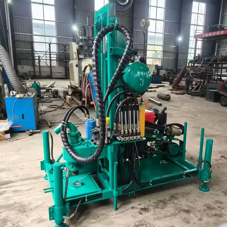 Diesel Hydraulic Water Well Drilling Rig Top Drive Rotary 150m Depth Borehole Drilling Machine with Gearbox
