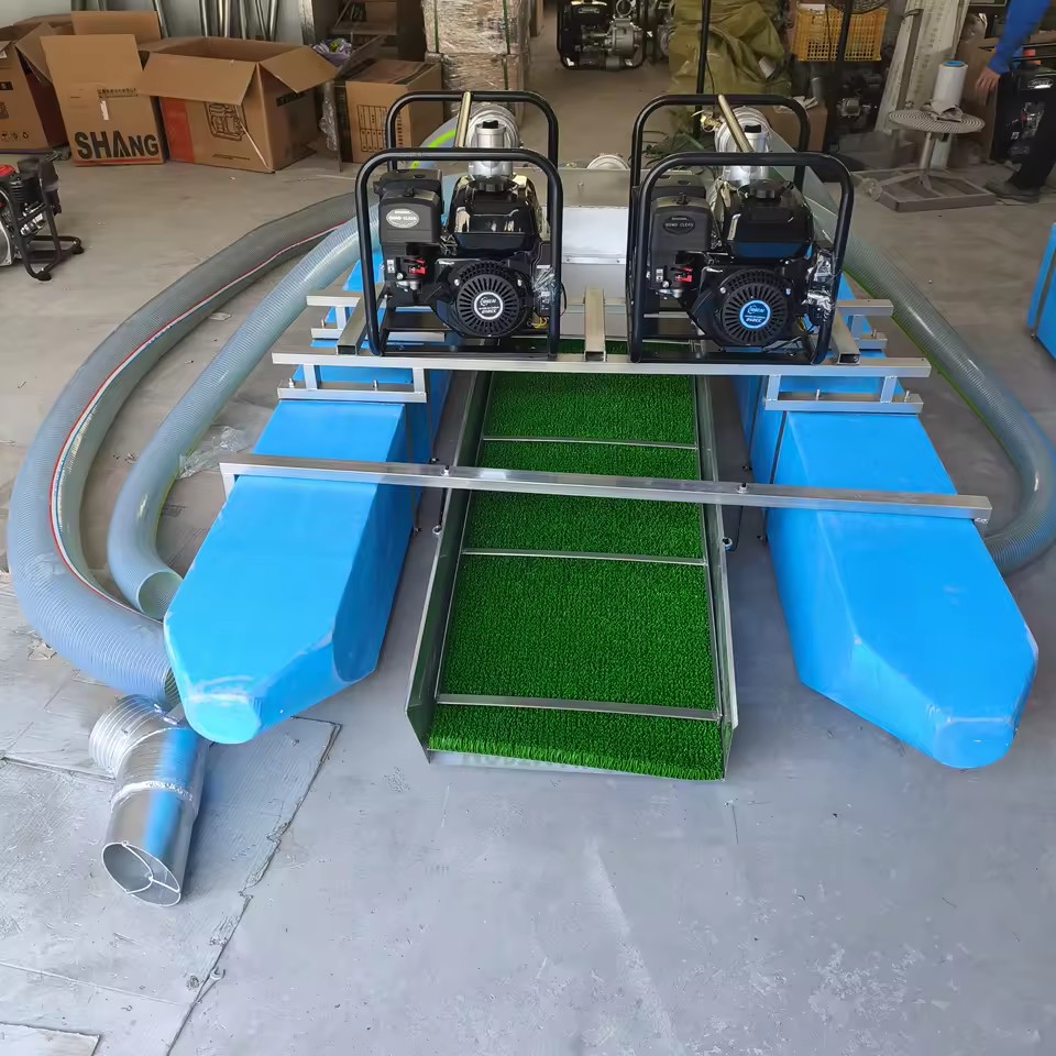 Gold Mining 6 Inch Gold Recovery Sluice Rush Chute New Dredging Equipment with Gasoline Engine Small Boat Ship Dredger