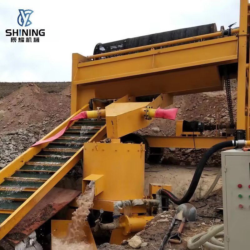 Portable Gold Trommel 50 TPH Diesel Engine Motor High Efficiency Gold Recovery Equipment Riverbed Alluvial Gold Mining