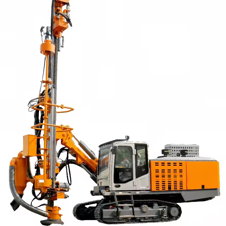 Factory Priced DTH Blast Hole Drilling Rig Hydraulic Rotary Granite Drilling Machinery Pump Engine Crawler Rock Drilling Rig