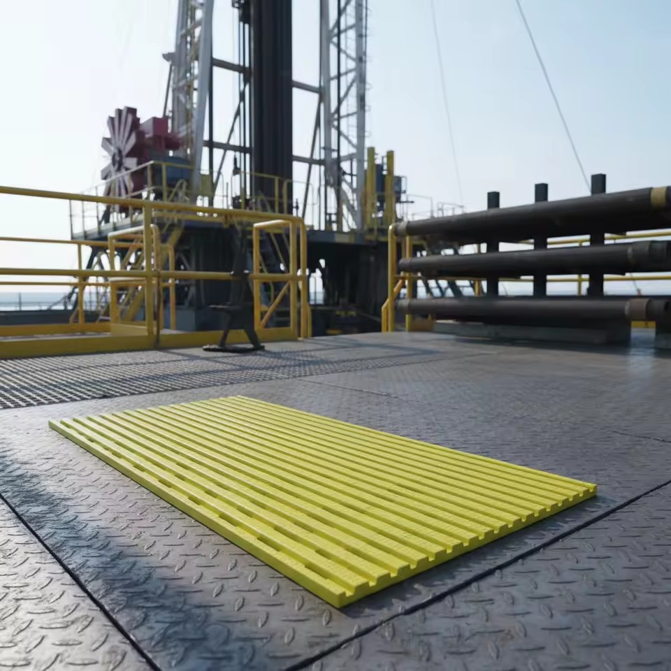 Heavy Duty Oilfield Polyurethane Setback Area Mat for Drilling Rig Anti-Slip Drill Pipe Standing Safety Pad