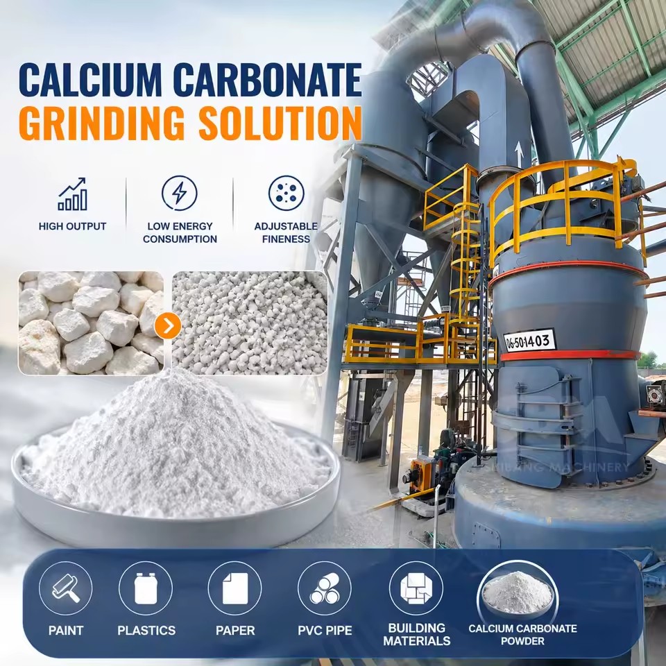 High Output Calcium Carbonate Grinding Mill Plant 3-45 TPH for GCC Powder Production Limestone Marble Calcite Dolomite Line