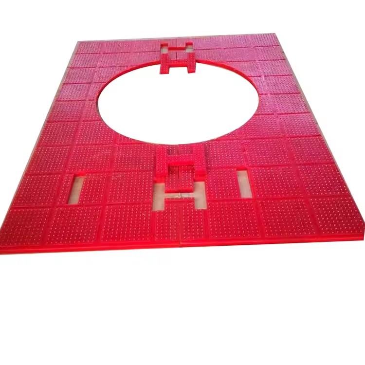 Red Anti-Slip Rubber Sheet Mat Drill Rotary Table Floor Mat Custom Cutting 90 Shore a for Oilfield Drilling Rig