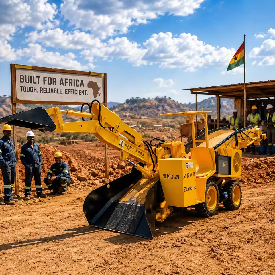 Underground Mining Mucking Machine Hydraulic Rock Loader with Continuous Conveyor System